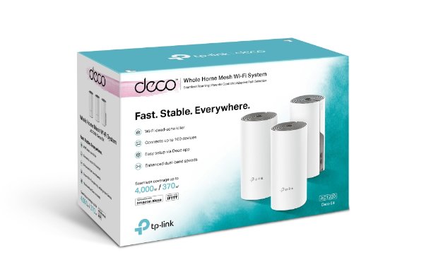 מערכת אלחוטית לכיסוי בכל הבית TP LINK Deco E4 3 Pack MESH AC1200