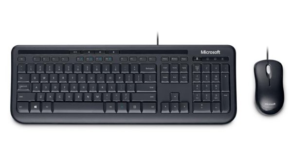 סט מקלדת ועכבר חוטי Microsoft Wired Desktop 600