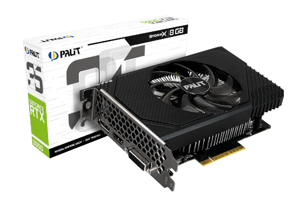 כרטיס מסך Palit RTX 3050 Strom X 8GB Single Fan HDMI DVI DP 128BI