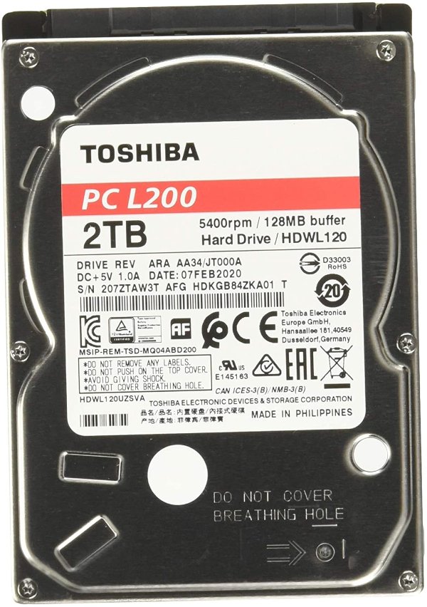 דיסק פנימי לנייד Toshiba 2TB 2.5 sata III 5400rpm 128MB Cache 7mm