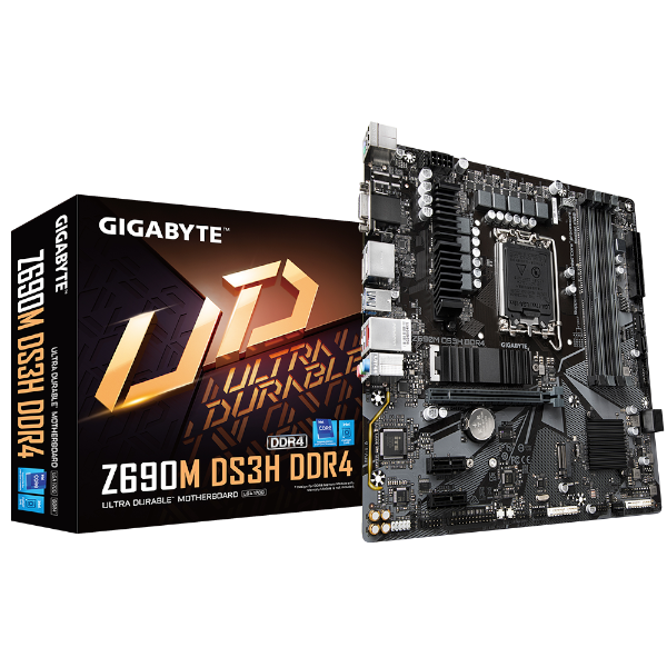 לוח לאינטל דור 12 Gigabyte Z690M DS3H DDR4 Micro-Atx 2.5GB LAN