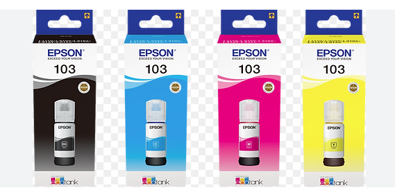 בקבוק דיו מקורי צבע 103 Epson c13t00s24a/34a/44a 65ml