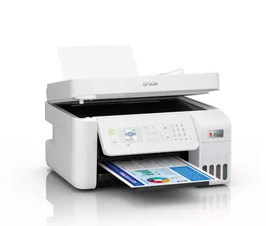 מדפסת הזרקת דיו צבע משולבת EPSON Eco Tank L5290/L5296 WHITE 4IN1